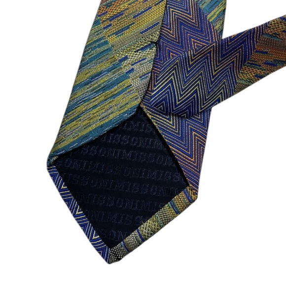 MISSONI Multicolor Geometric Silk LUXURY Tie ITALY - Picture 4 of 4